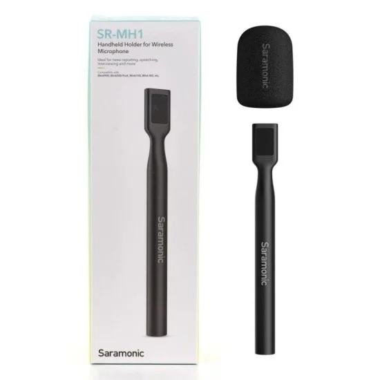 Saramonic Universal Handheld Holder for 2.4GHz Clip-On Microphone Transmitters w/ Windscreen